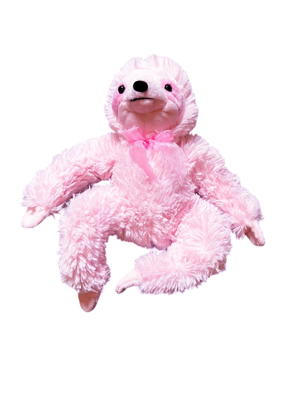 Dan Dee Collector's Choice Pink Sloth with Sheer Pink Neck Bow